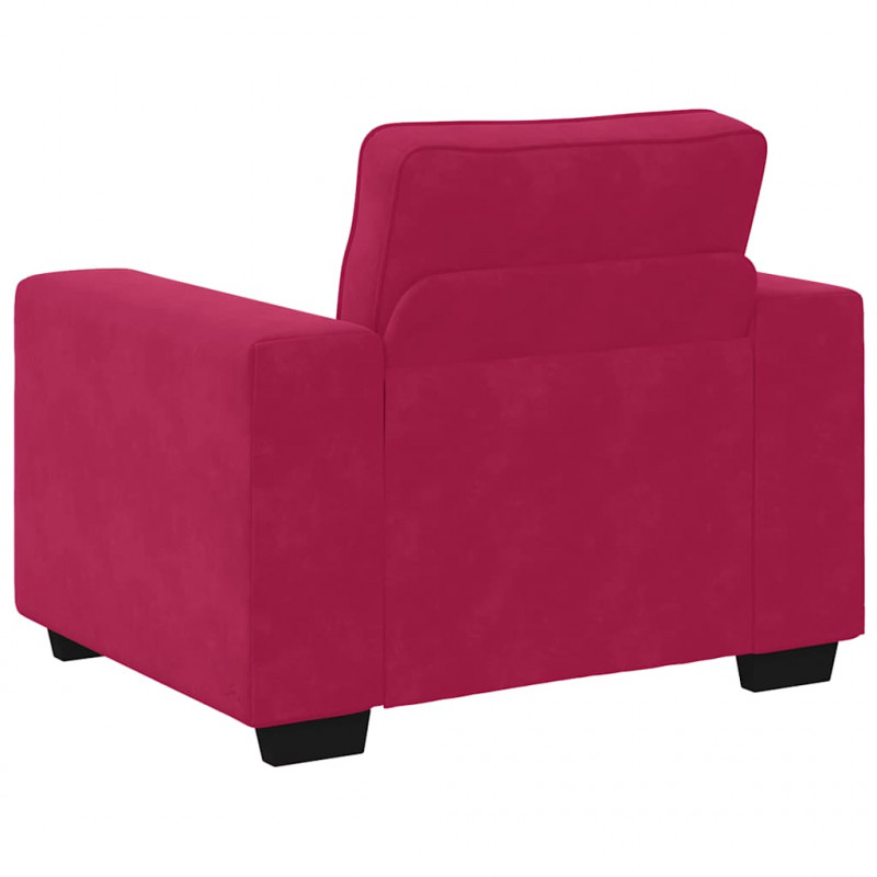 Sofa Fotel Wino Czerwone 100x77x82 cm Aksamit