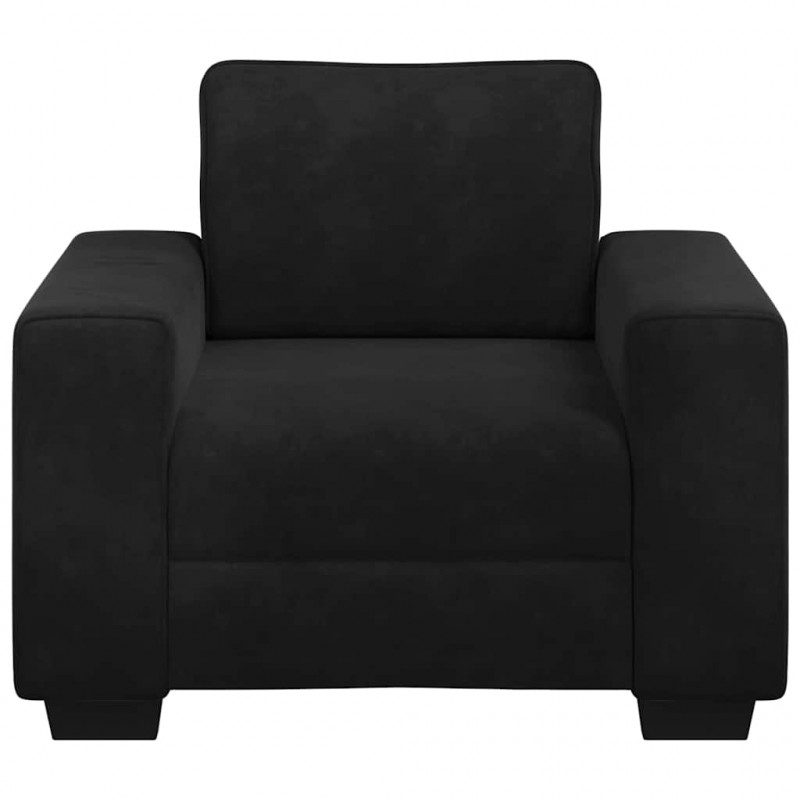 Sofa Fotel Czarny 100x77x82 cm Aksamit