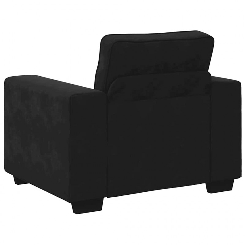 Sofa Fotel Czarny 100x77x82 cm Aksamit