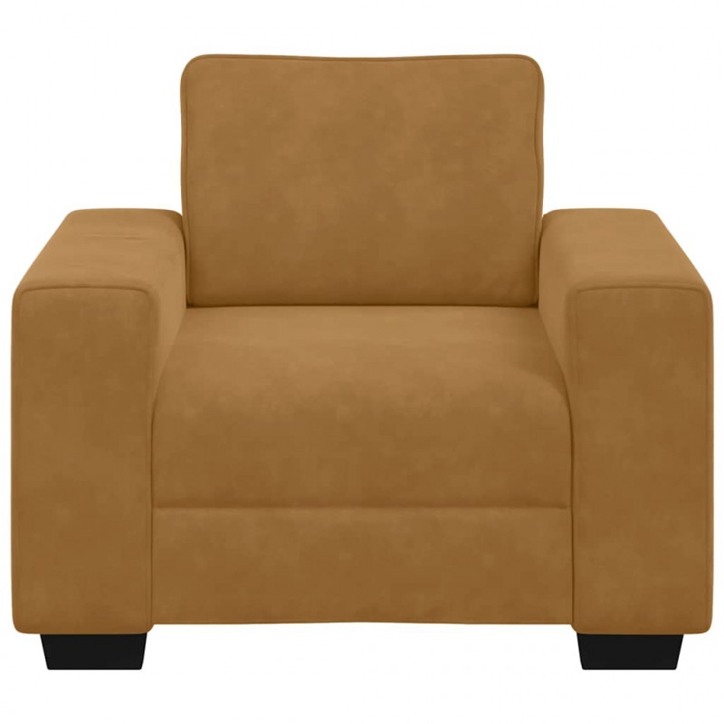 Sofa Fotel Brązowy 100x77x82 cm Aksamit