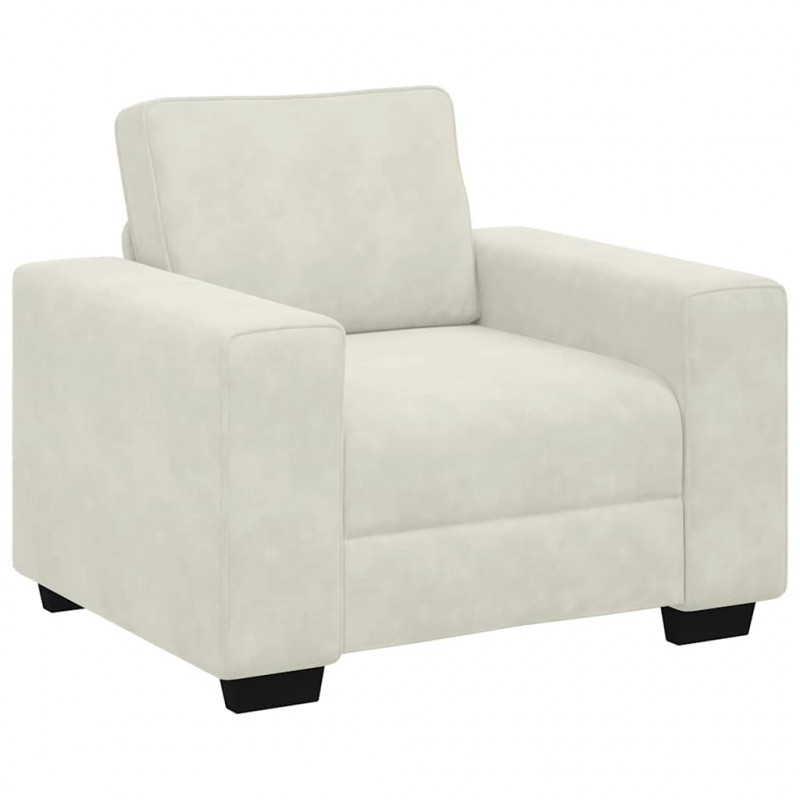 Sofa Fotel Kremowy 100x77x82 cm Aksamit