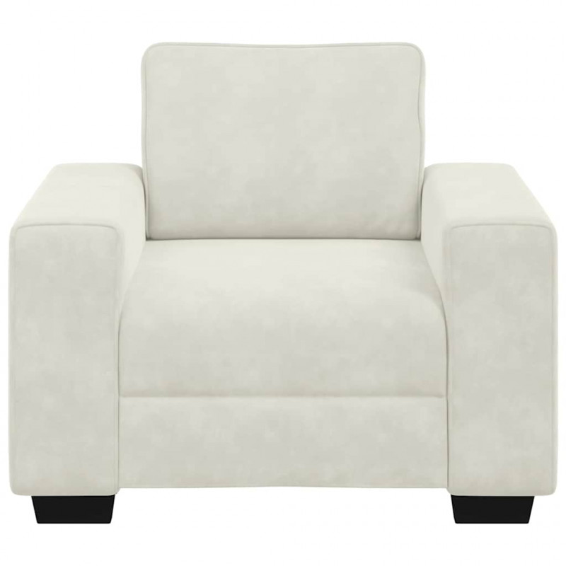 Sofa Fotel Kremowy 100x77x82 cm Aksamit