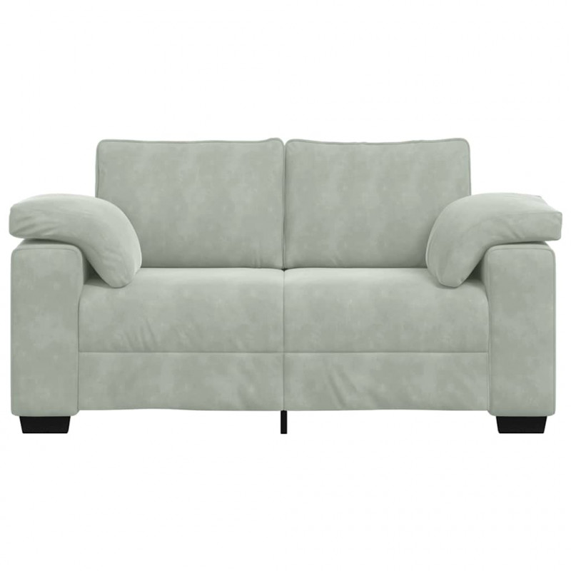 Sofa dwuosobowa Jasnoszara 160x77x82 cm Aksamit