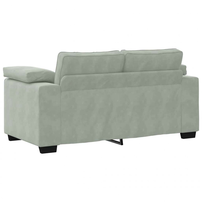 Sofa dwuosobowa Jasnoszara 160x77x82 cm Aksamit