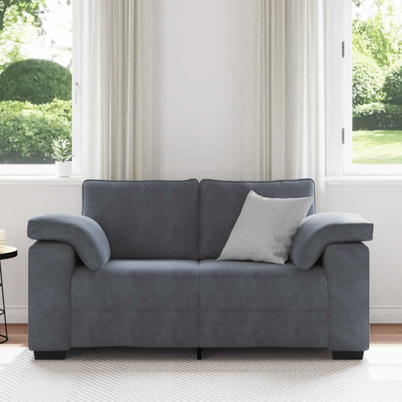 Sofa dwuosobowa Ciemnoszara 160x77x82 cm Aksamit