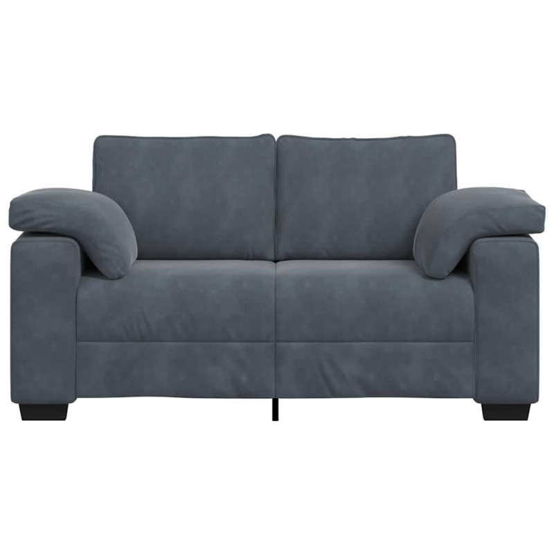 Sofa dwuosobowa Ciemnoszara 160x77x82 cm Aksamit