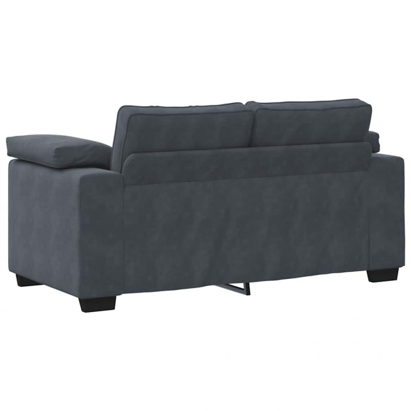 Sofa dwuosobowa Ciemnoszara 160x77x82 cm Aksamit