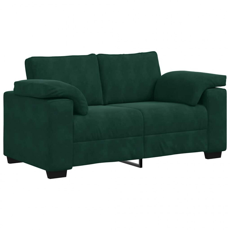 Sofa dwuosobowa, ciemnozielona, 160x77x82 cm, aksamit