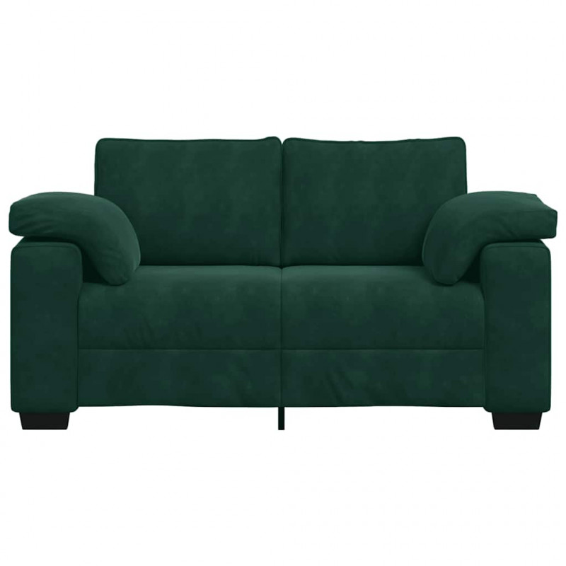 Sofa dwuosobowa, ciemnozielona, 160x77x82 cm, aksamit
