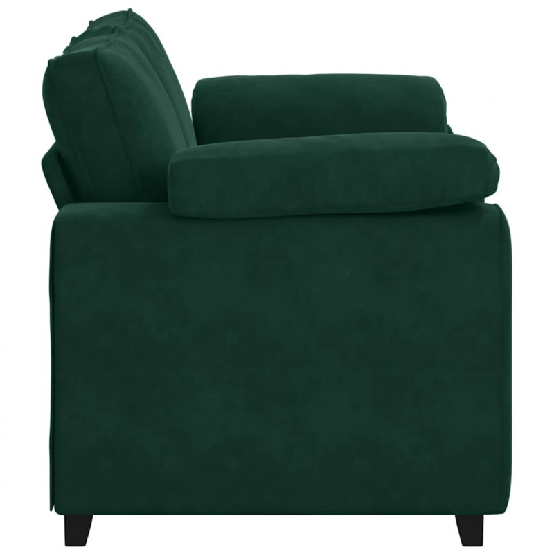 Sofa dwuosobowa, ciemnozielona, 160x77x82 cm, aksamit