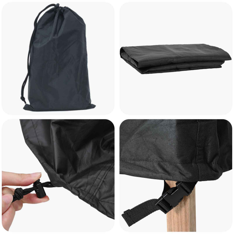 Pokrowiec na Leżaki Gładki Czarny 74 x 210 x 40 cm tkanina