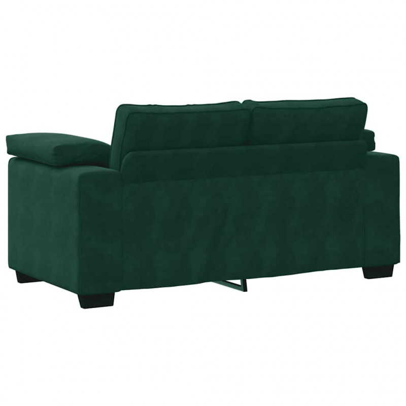 Sofa dwuosobowa, ciemnozielona, 160x77x82 cm, aksamit