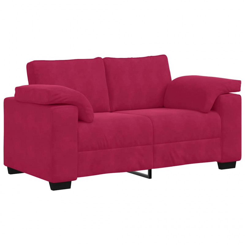 Sofa dwuosobowa, wino czerwone, 160x77x82 cm, aksamit