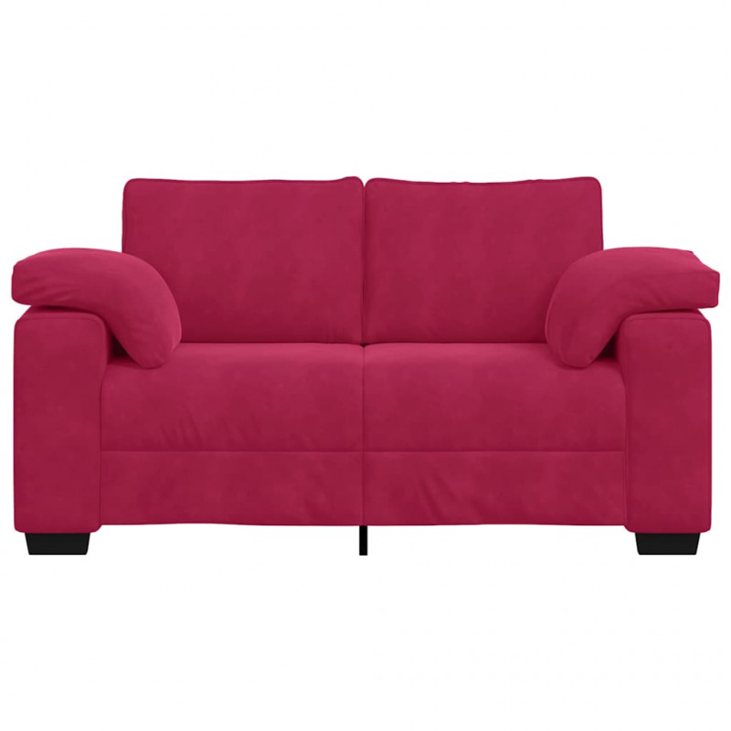 Sofa dwuosobowa, wino czerwone, 160x77x82 cm, aksamit
