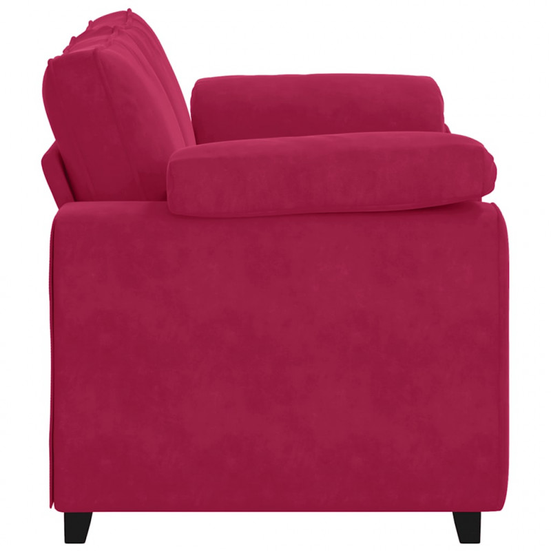 Sofa dwuosobowa, wino czerwone, 160x77x82 cm, aksamit