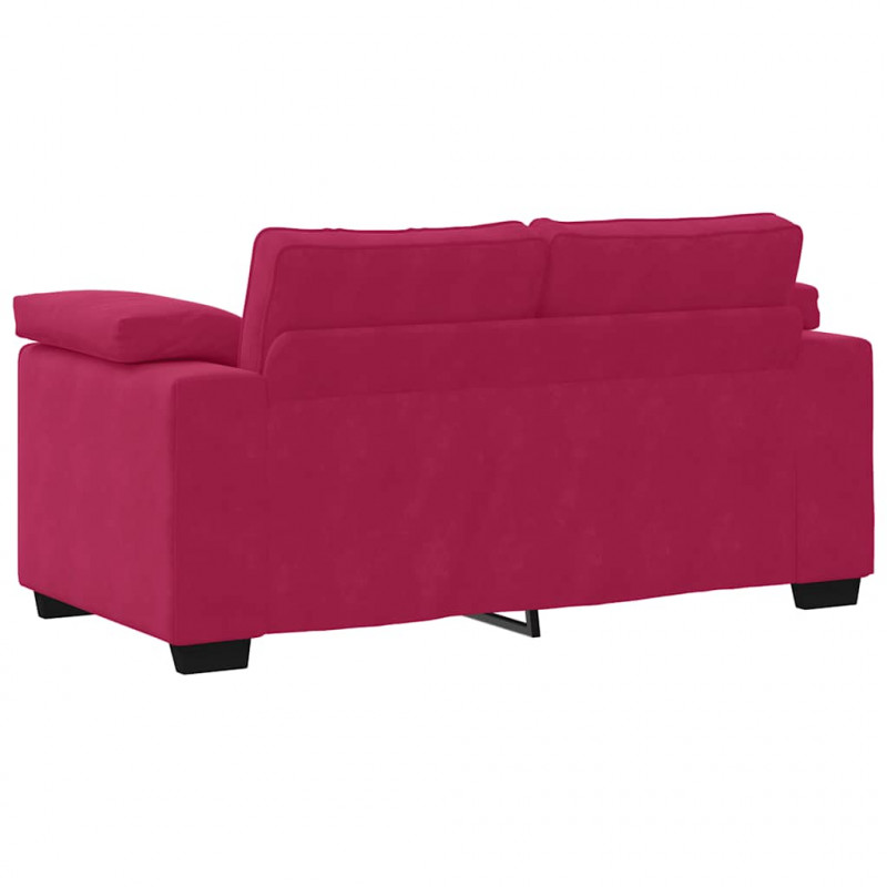 Sofa dwuosobowa, wino czerwone, 160x77x82 cm, aksamit