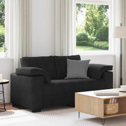 Sofa dwuosobowa czarna 160x77x82 cm aksamitna