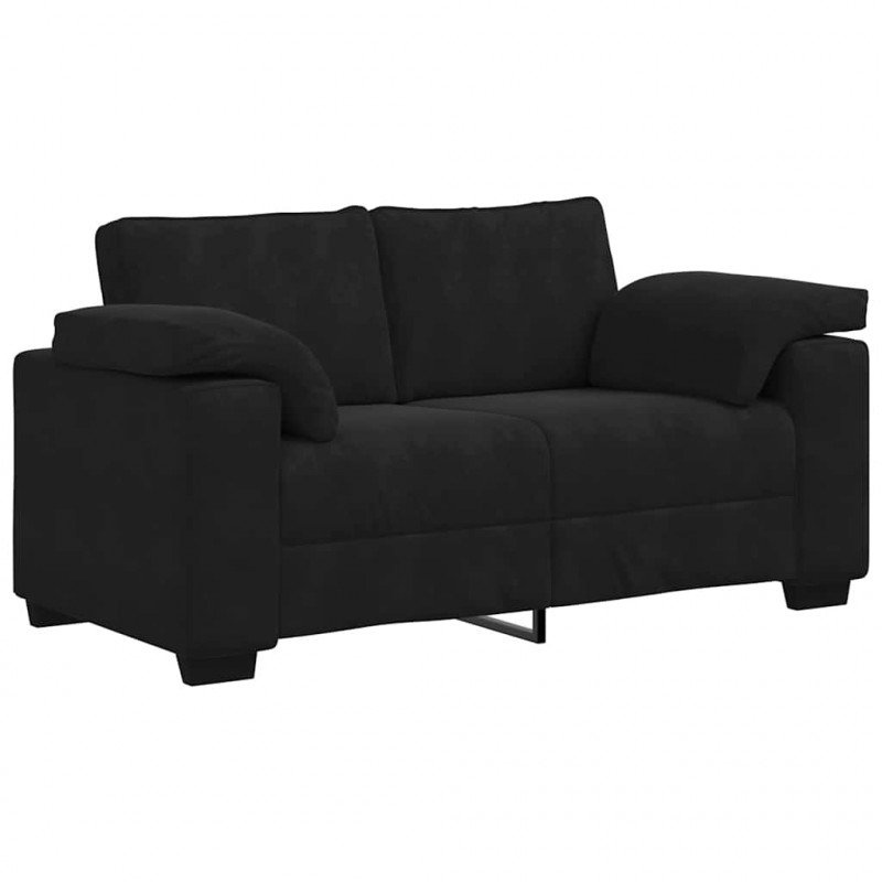 Sofa dwuosobowa czarna 160x77x82 cm aksamitna