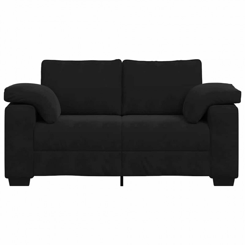 Sofa dwuosobowa czarna 160x77x82 cm aksamitna