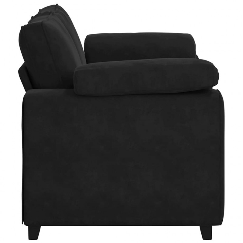 Sofa dwuosobowa czarna 160x77x82 cm aksamitna
