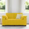 Sofa dwuosobowa, żółta, 160x77x82 cm, aksamit