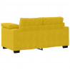 Sofa dwuosobowa, żółta, 160x77x82 cm, aksamit