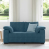 Sofa dwuosobowa, niebieska, 160x77x82 cm, aksamit