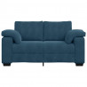 Sofa dwuosobowa, niebieska, 160x77x82 cm, aksamit