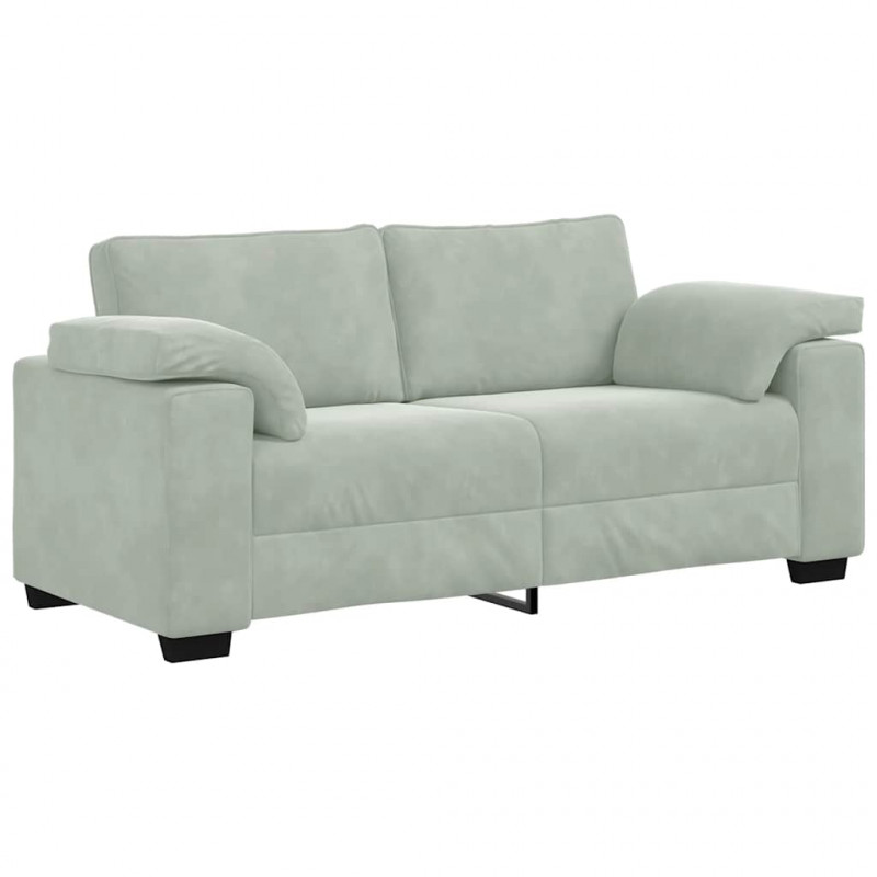 Sofa dwuosobowa Jasnoszara 180x77x82 cm Aksamit