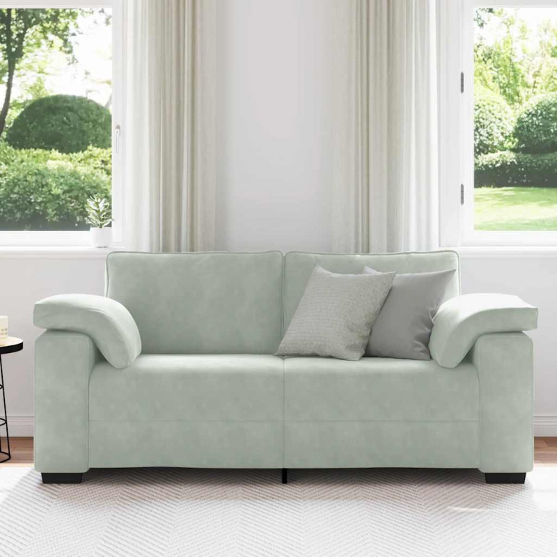Sofa dwuosobowa Jasnoszara 180x77x82 cm Aksamit