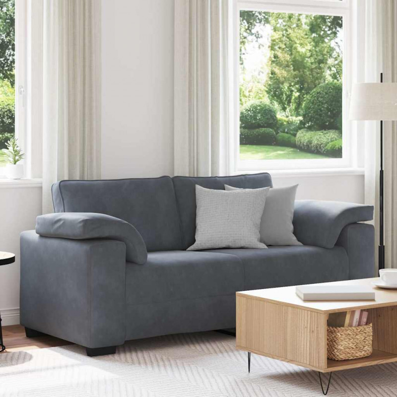 Sofa dwuosobowa Ciemnoszara 180x77x82 cm Aksamit