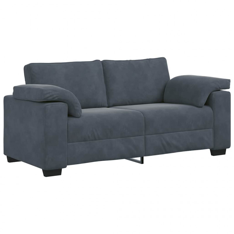 Sofa dwuosobowa Ciemnoszara 180x77x82 cm Aksamit