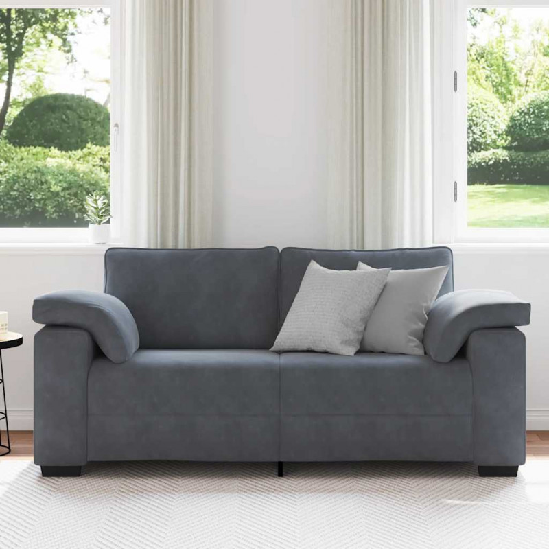 Sofa dwuosobowa Ciemnoszara 180x77x82 cm Aksamit