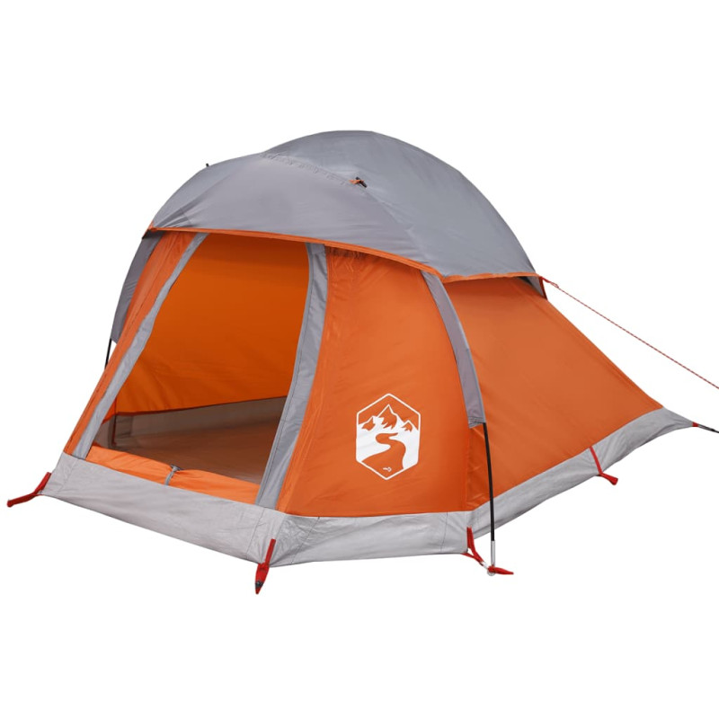 Namiot turystyczny, 1-os., szaro-pomarańczowy, wodoszczelny
