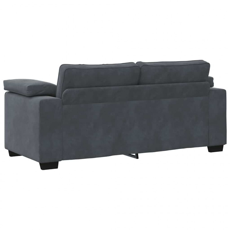 Sofa dwuosobowa Ciemnoszara 180x77x82 cm Aksamit