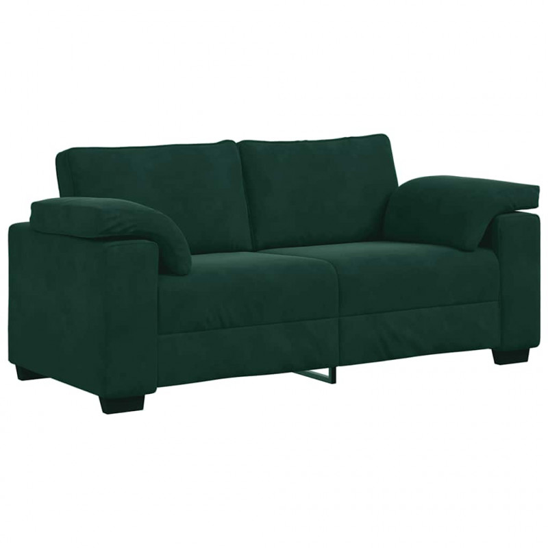 Sofa dwuosobowa, ciemnozielona, 180x77x82 cm, aksamit