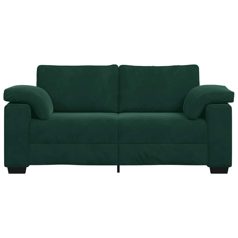 Sofa dwuosobowa, ciemnozielona, 180x77x82 cm, aksamit