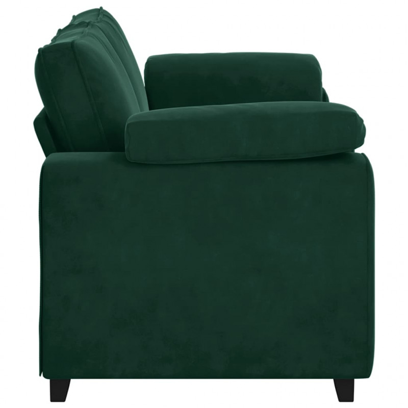 Sofa dwuosobowa, ciemnozielona, 180x77x82 cm, aksamit