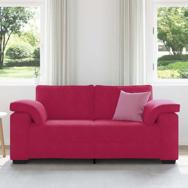 Sofa dwuosobowa, wino czerwone, 180x77x82 cm, aksamit