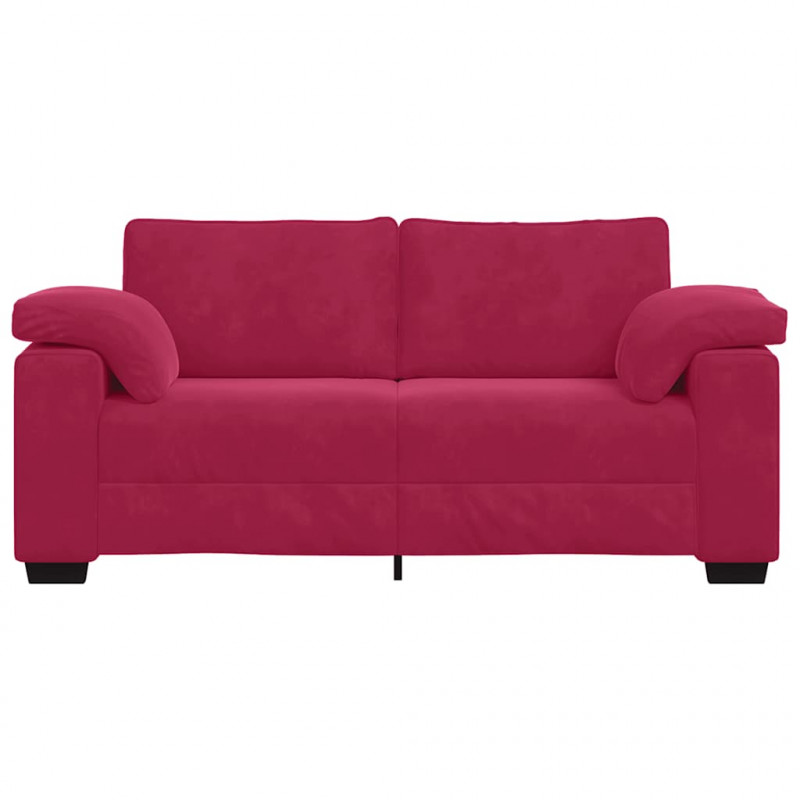 Sofa dwuosobowa, wino czerwone, 180x77x82 cm, aksamit