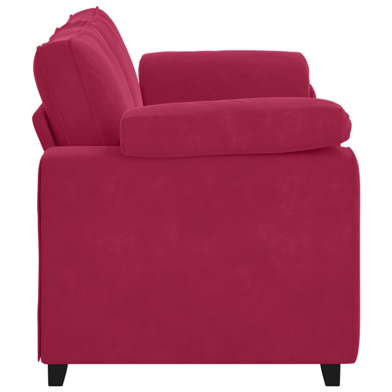 Sofa dwuosobowa, wino czerwone, 180x77x82 cm, aksamit