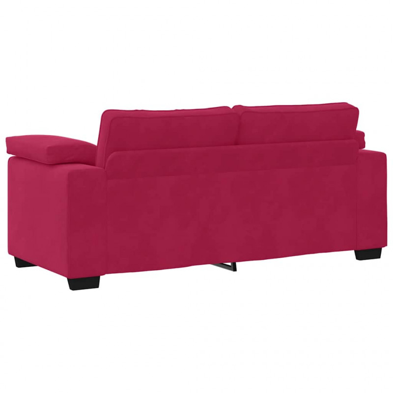 Sofa dwuosobowa, wino czerwone, 180x77x82 cm, aksamit