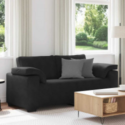 Sofa dwuosobowa czarna 180x77x82 cm aksamitna