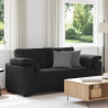 Sofa dwuosobowa czarna 180x77x82 cm aksamitna
