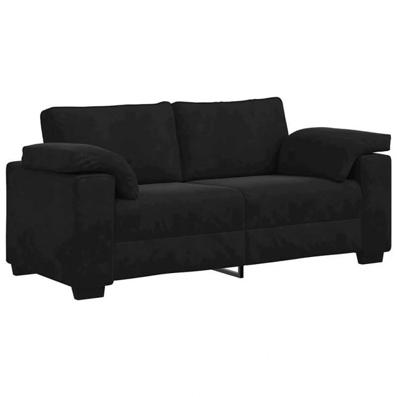 Sofa dwuosobowa czarna 180x77x82 cm aksamitna