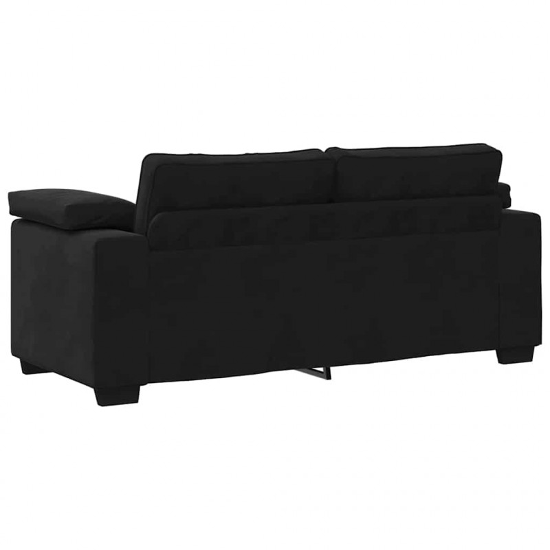 Sofa dwuosobowa czarna 180x77x82 cm aksamitna