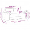 Sofa dwuosobowa czarna 180x77x82 cm aksamitna