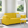 Sofa dwuosobowa, żółta, 180x77x82 cm, aksamit