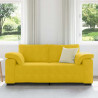 Sofa dwuosobowa, żółta, 180x77x82 cm, aksamit