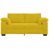 Sofa dwuosobowa, żółta, 180x77x82 cm, aksamit
